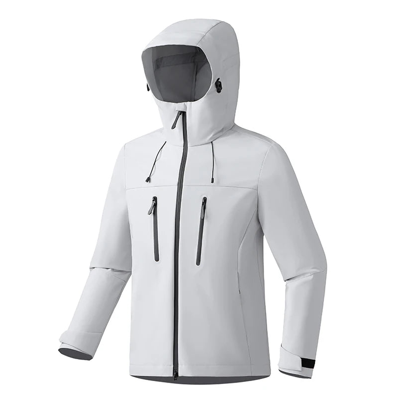 JNLN Women Men Waterproof Jacket Hiking Camping Trekking Windbreaker Unisex Outdoor Sporty Rain Coat Hooded Climbing Clothes