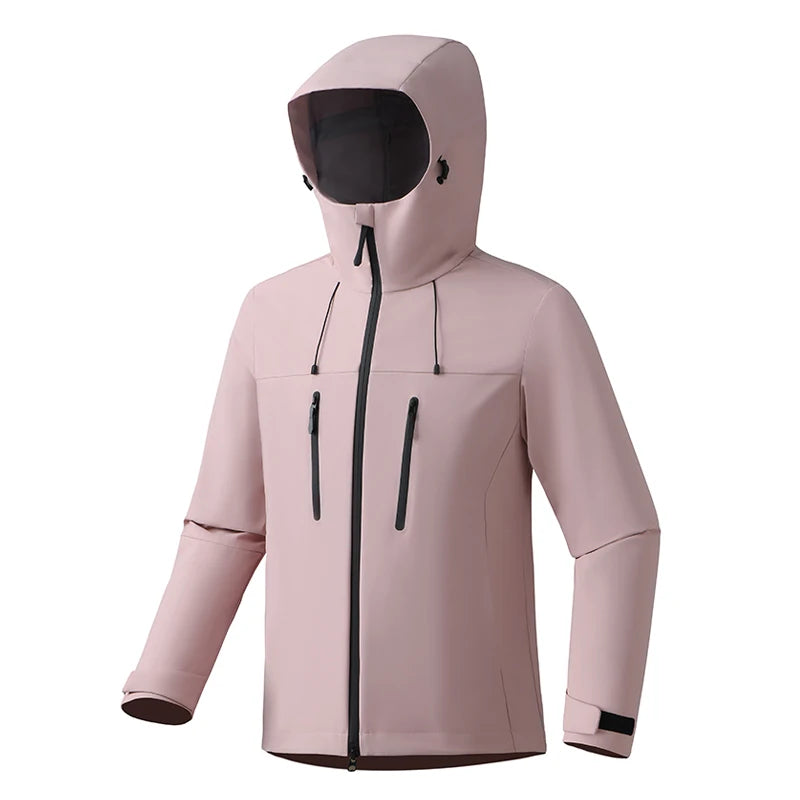 JNLN Women Men Waterproof Jacket Hiking Camping Trekking Windbreaker Unisex Outdoor Sporty Rain Coat Hooded Climbing Clothes