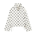 MUJER Polka Dot Bomber Jackets Woman Button Casual Varsity Jackets for Women Summer Overcoat Female Long Sleeve Women's Jackets